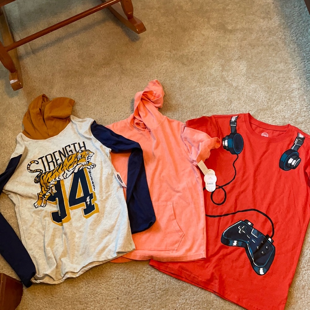 Boys tshirt hoodie bundle NWT 10-12 and 14-16